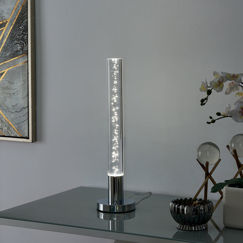 Acrylic Cylinder Table Lamp // 1 Light with Touch Switch