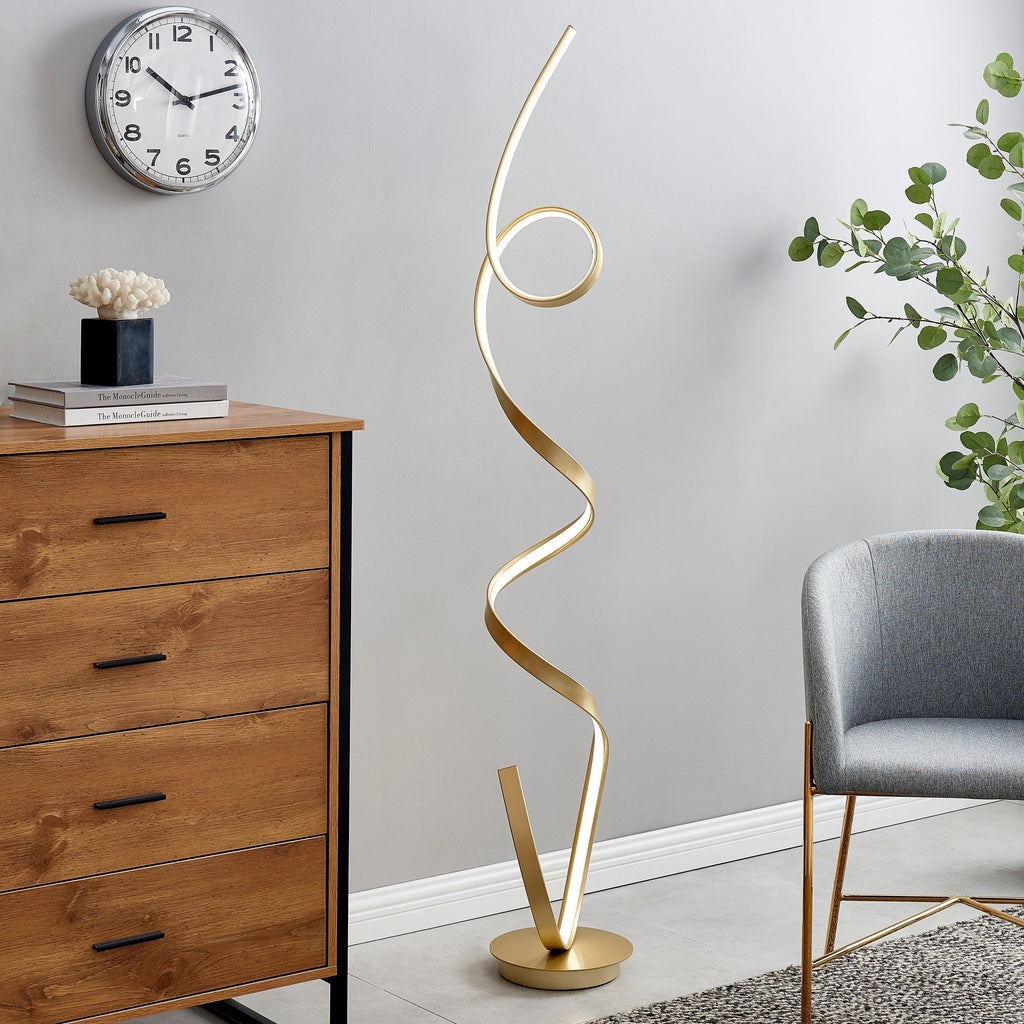 Amsterdam LED Sandy Gold 63" Floor Lamp // Dimmable
