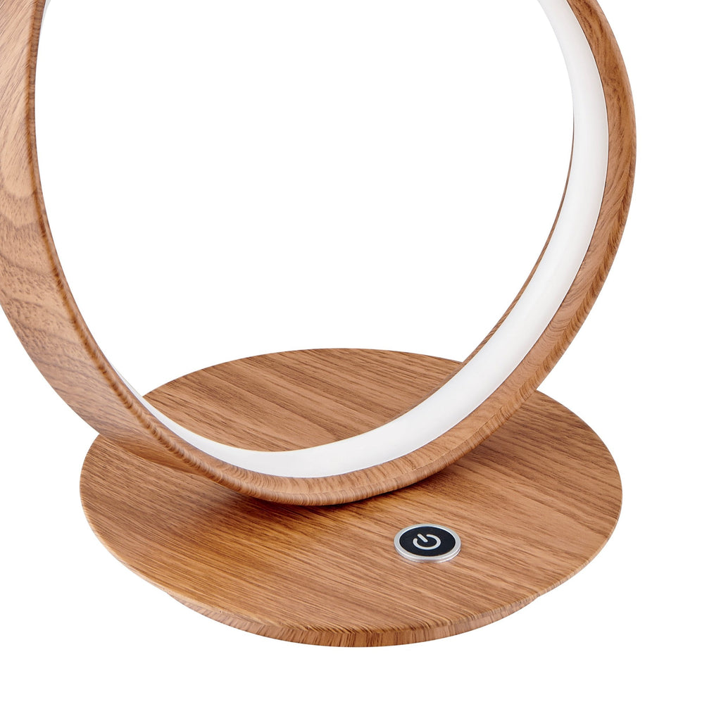 Amsterdam Light Wood Table Lamp // LED Strip & Touch Dimmer