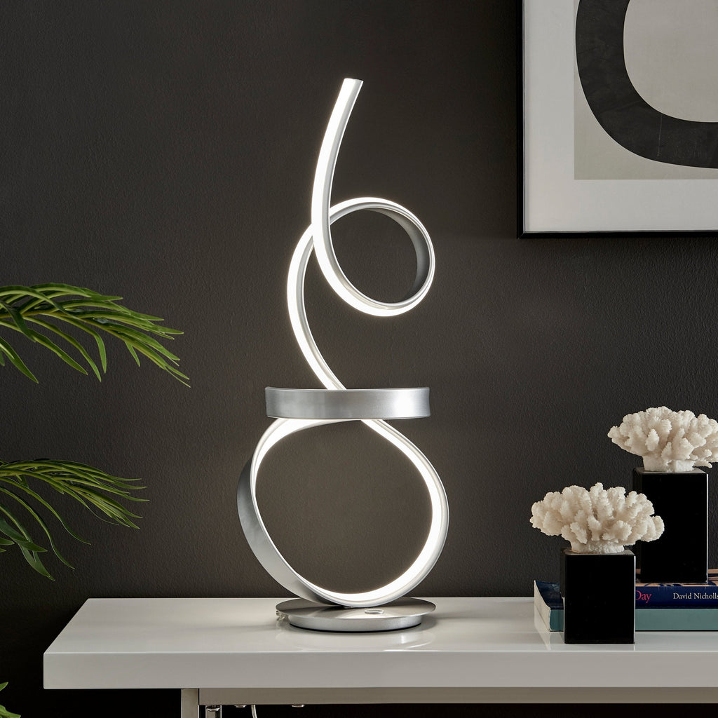 Amsterdam Silver Table Lamp // LED Strip & Touch Dimmer