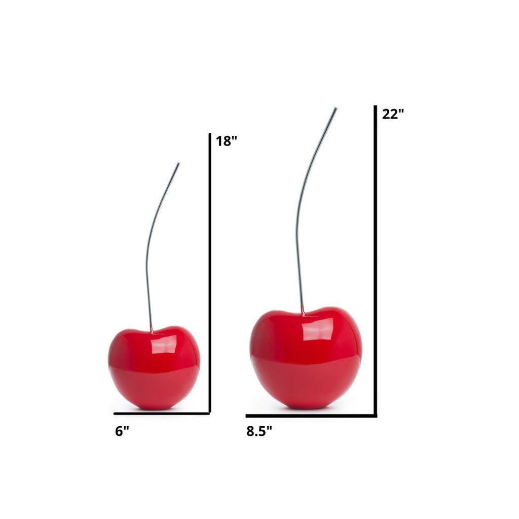 Cherry Decor // Set of two Medium & Small, Bright Red