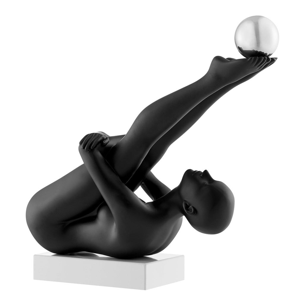 Francine Doll Sculpture // Matte Black and Steel