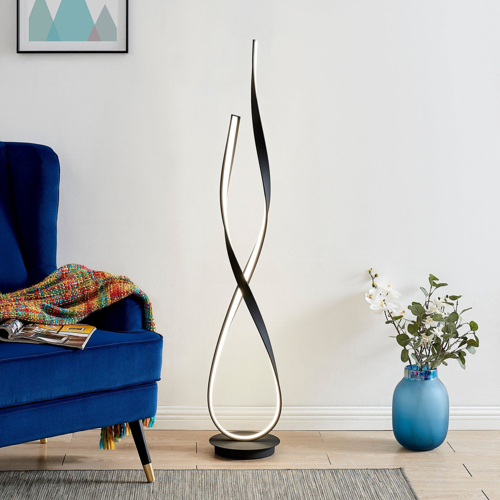Matte Black Vienna LED 55" Tall Floor Lamp // Dimmable