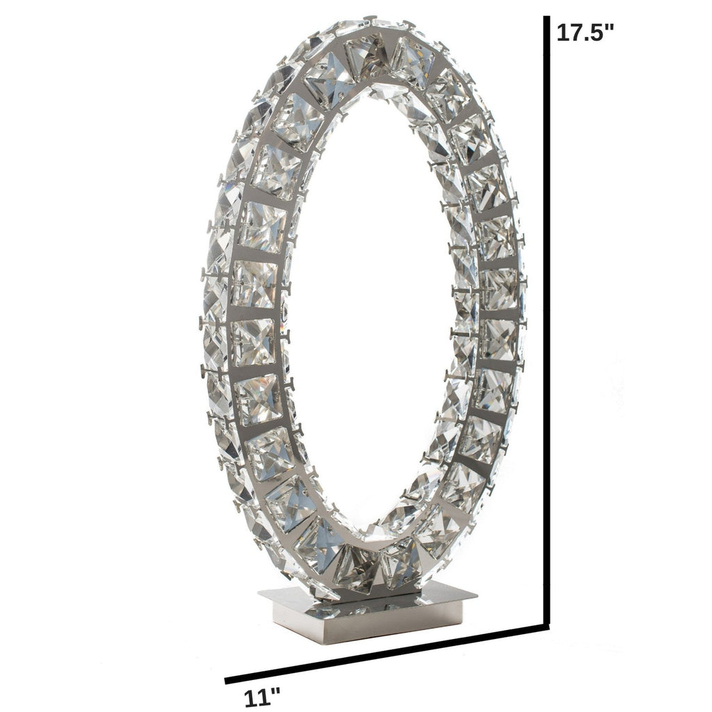 Oval Crystal Extravaganza 17.5" Table Lamp // Led Strip