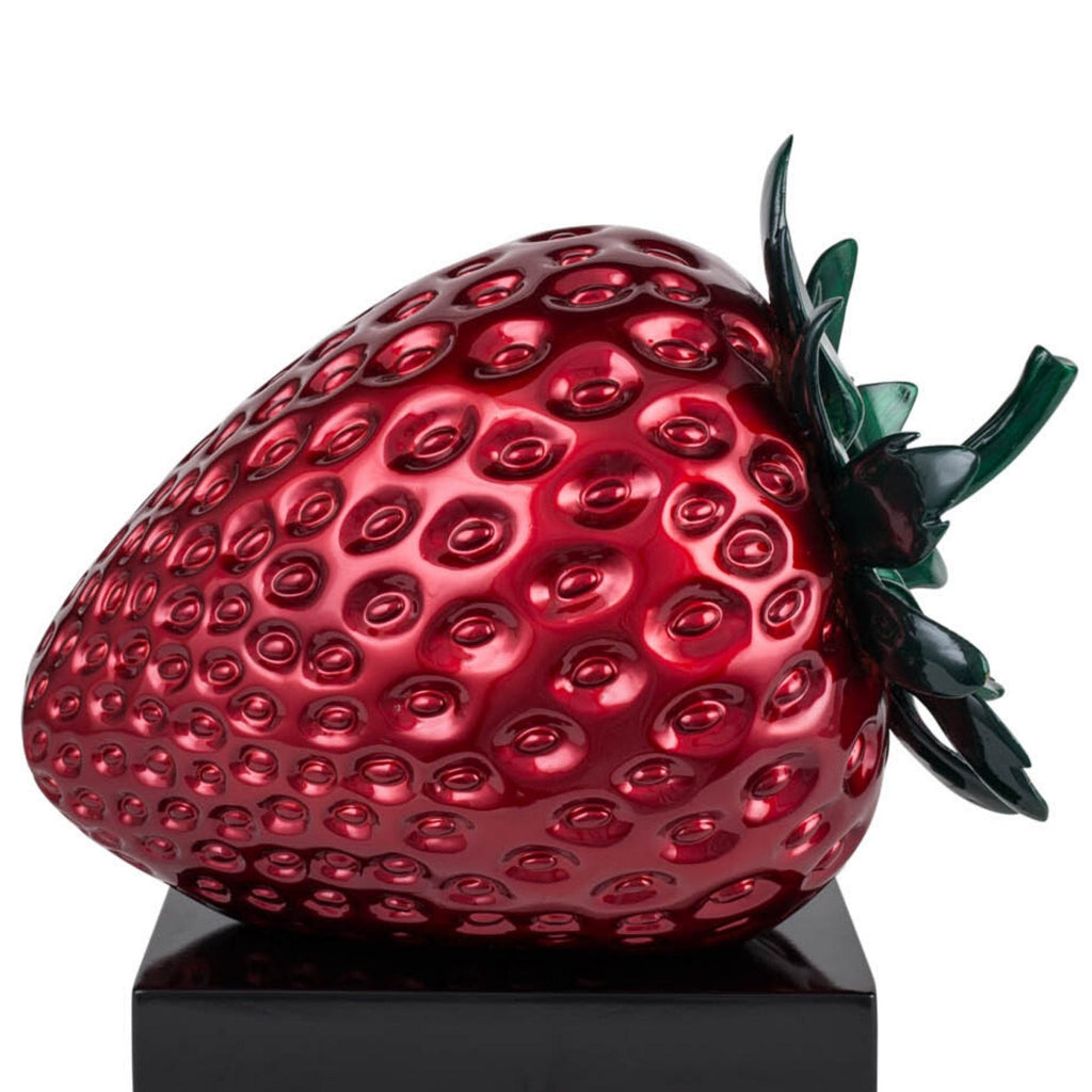 Ripe Strawberry Sculpture // Medium Red