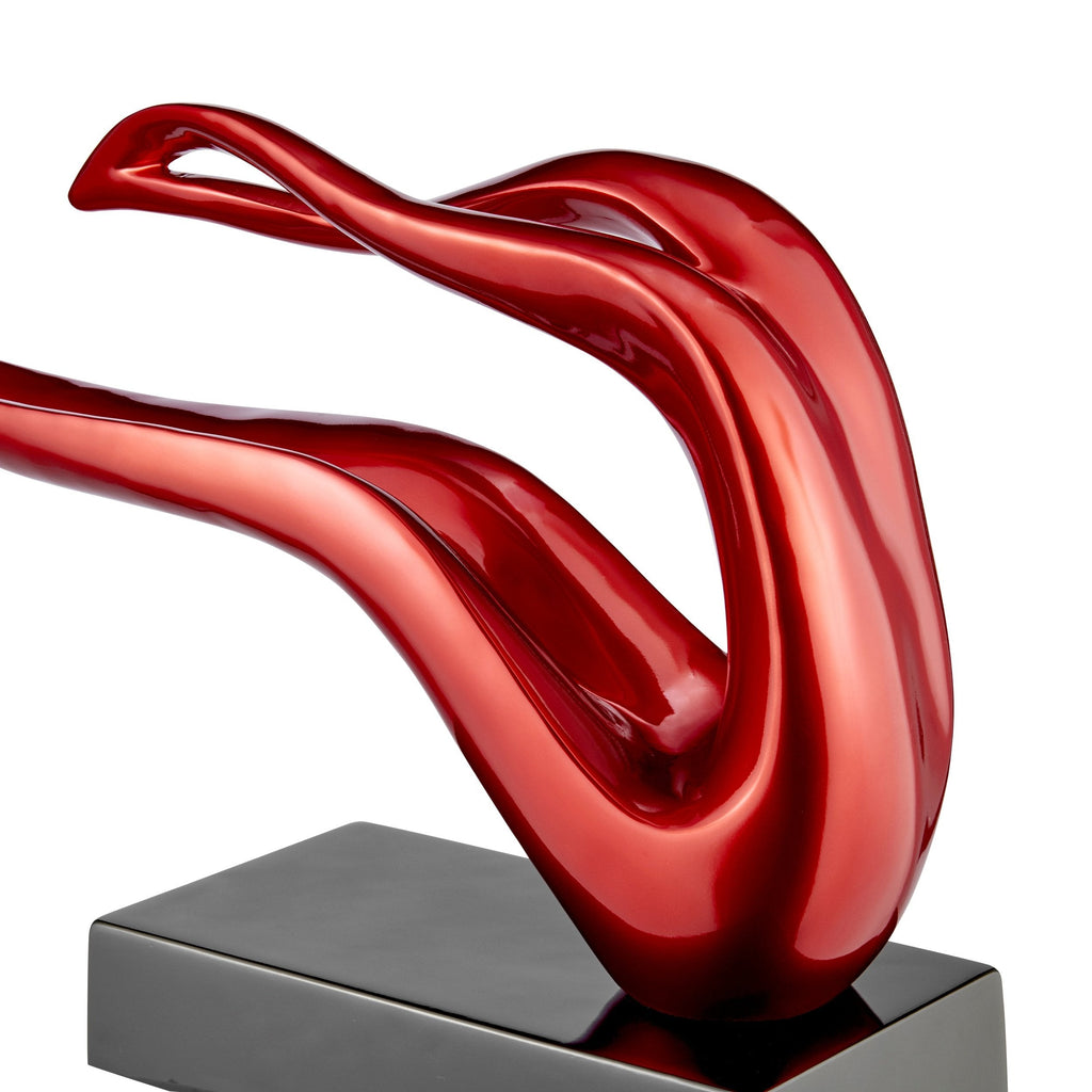 Saggita Abstract Sculpture // Metallic Red
