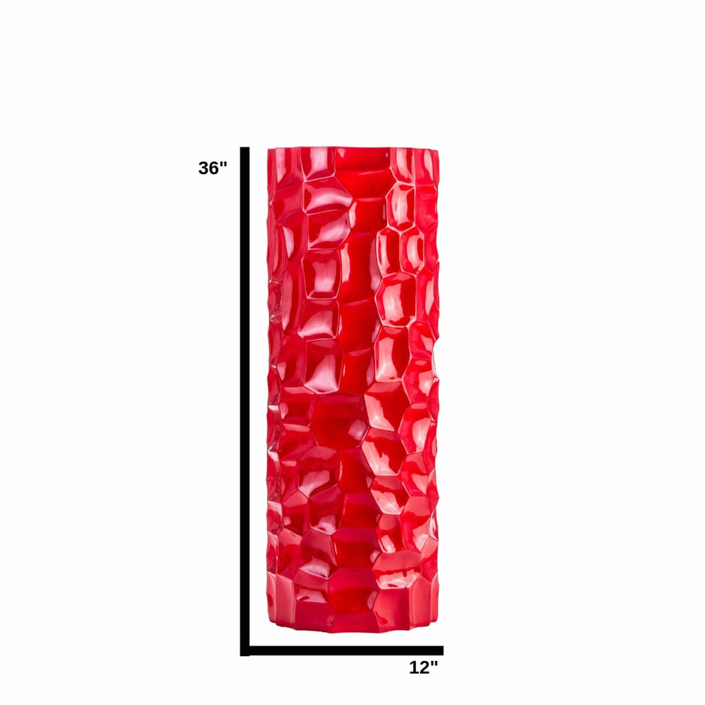 Textured Honeycomb Vase // Red, 36"