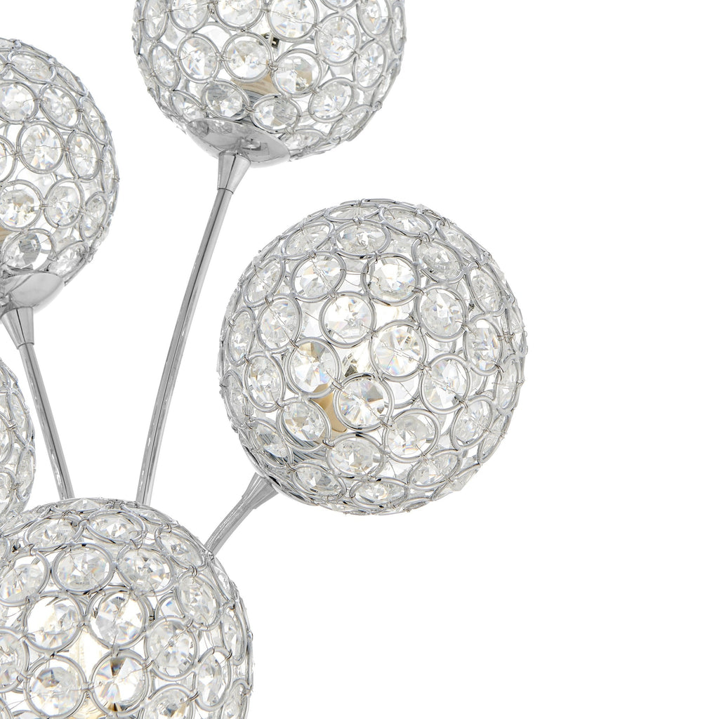 Thailand Crystal Domes Table Lamp // 5 Light