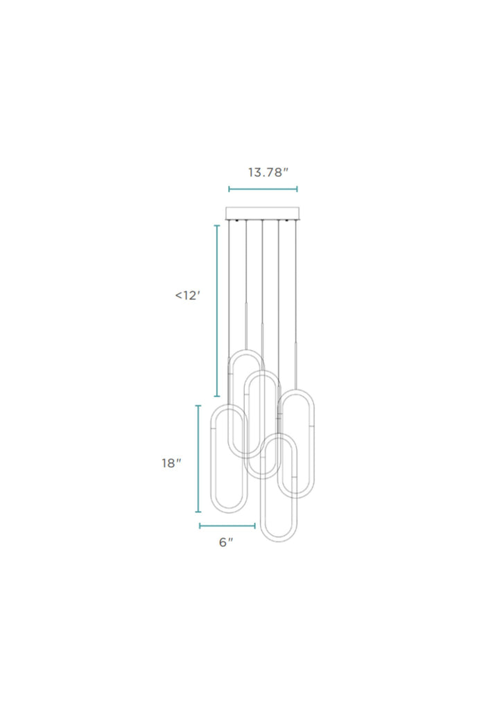 LED Five Clips Chandelier // Sandy Gold