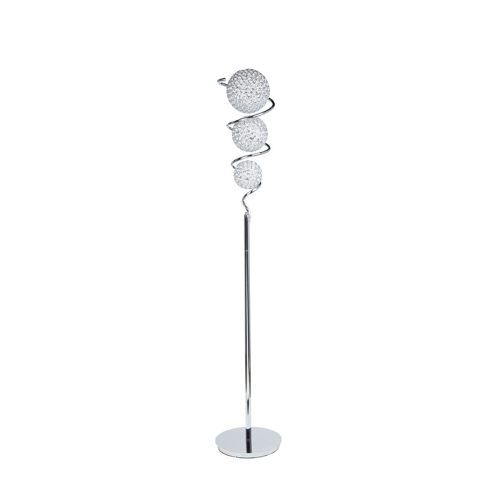 Vertical Crystal Sphere Floor Lamp // 3 Light