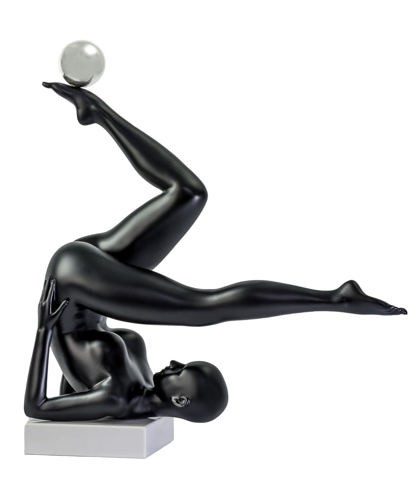 Emma Doll Sculpture // Matte Black and Steel