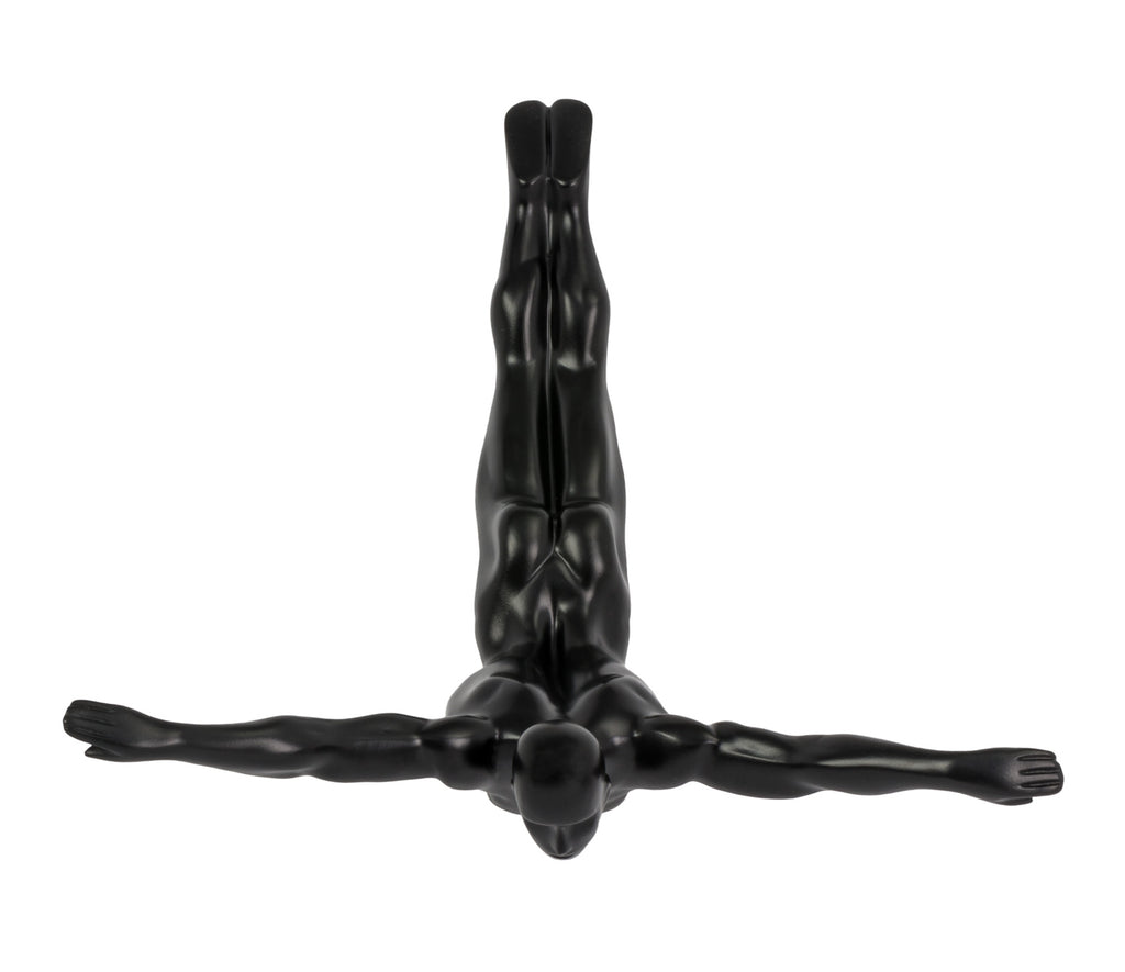 Diver Wall Art Decor Sculpture //11" Matte Black