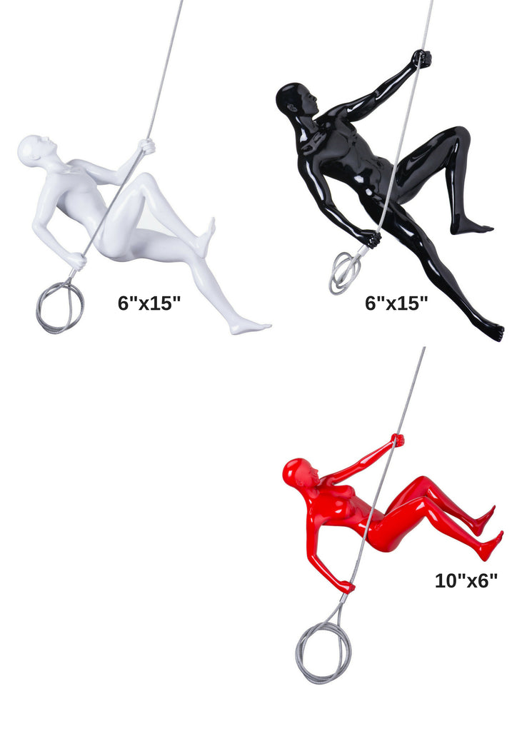 Black, Red, & White Wall Sculpture Climbing Set