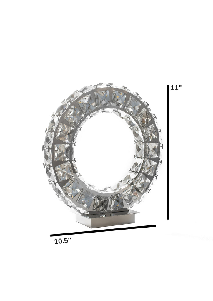 Round Crystal Extravaganza 11" Table Lamp // Led Strip