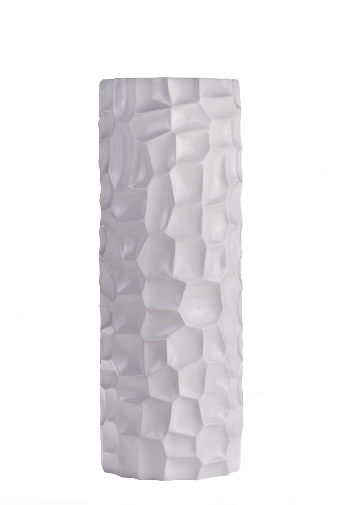 Textured Honeycomb Vase // White, 36"