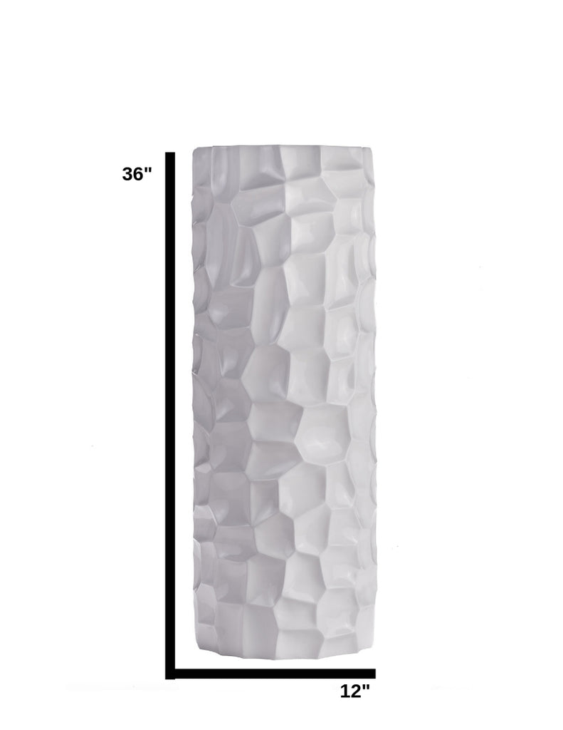 Textured Honeycomb Vase // White, 36"