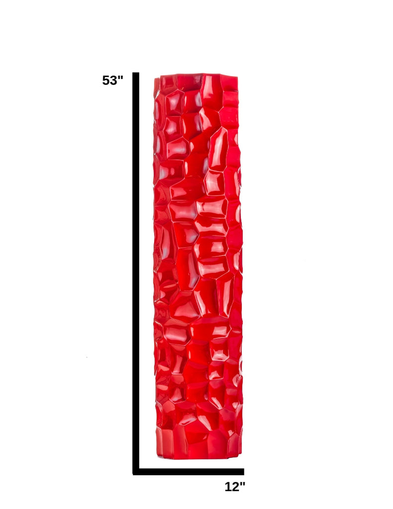 Textured Honeycomb Vase // Red, 52"