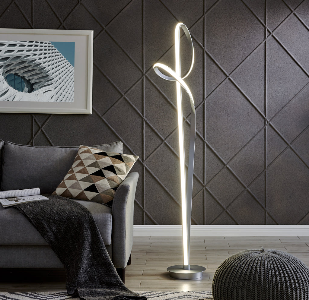 Budapest LED Silver 63" Tall Floor Lamp // Dimmable