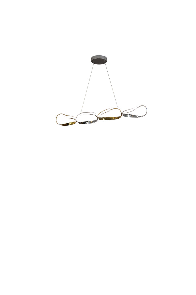 Prague Horizontal Chandelier // Gold & Chrome