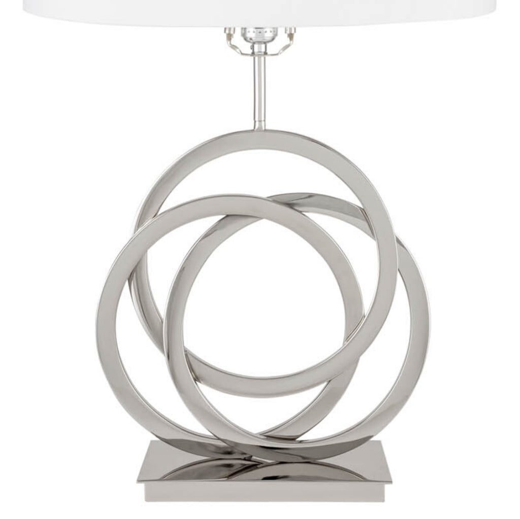 Chrome Circles Table Lamp // 1 Light // USB Charger