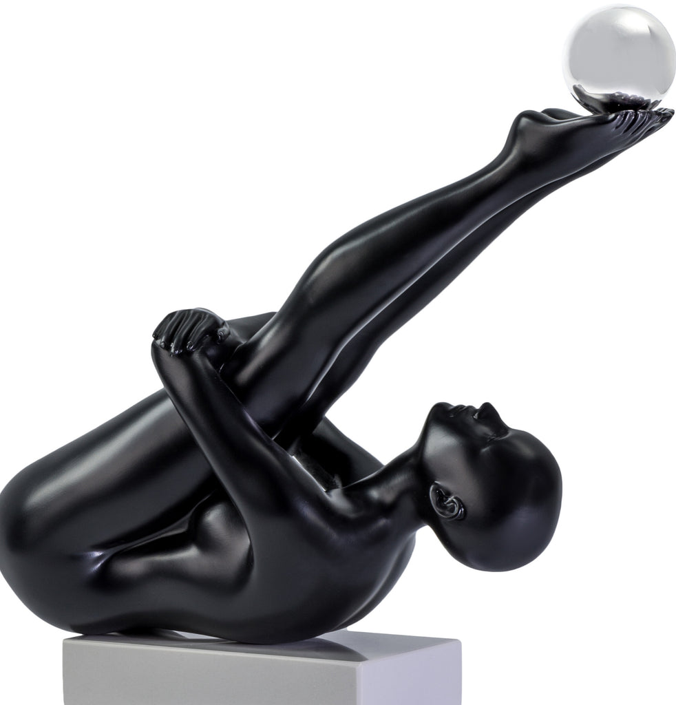 Francine Doll Sculpture // Matte Black and Steel