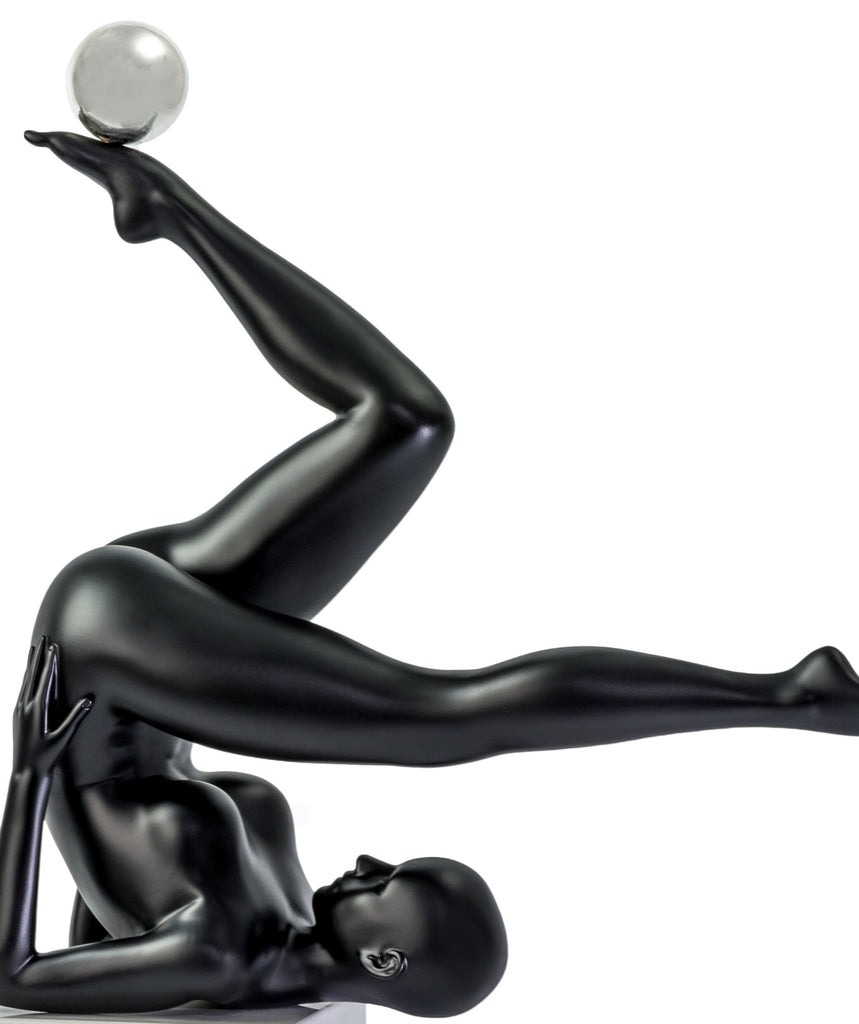 Emma Doll Sculpture // Matte Black and Steel