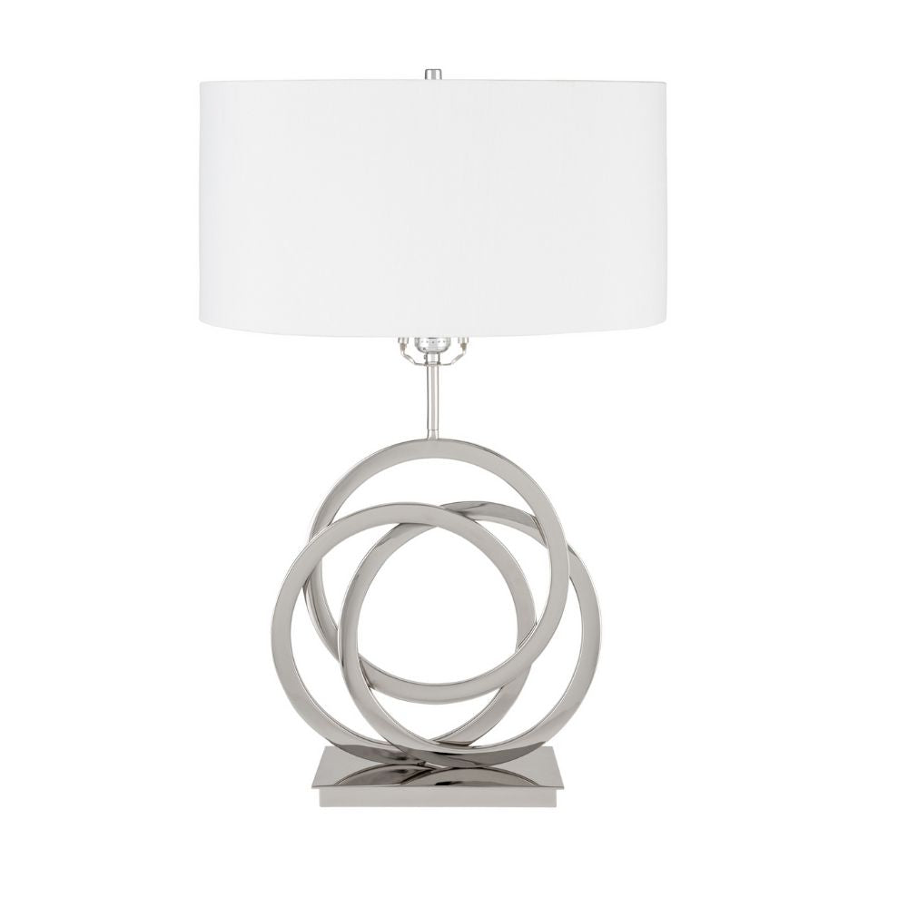 Chrome Circles Table Lamp // 1 Light // USB Charger