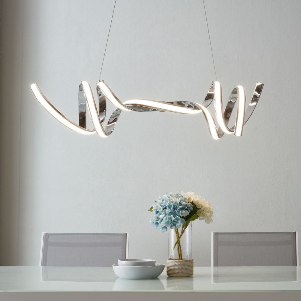 Munich LED Horizontal Chandelier // Chrome – Finesse Decor