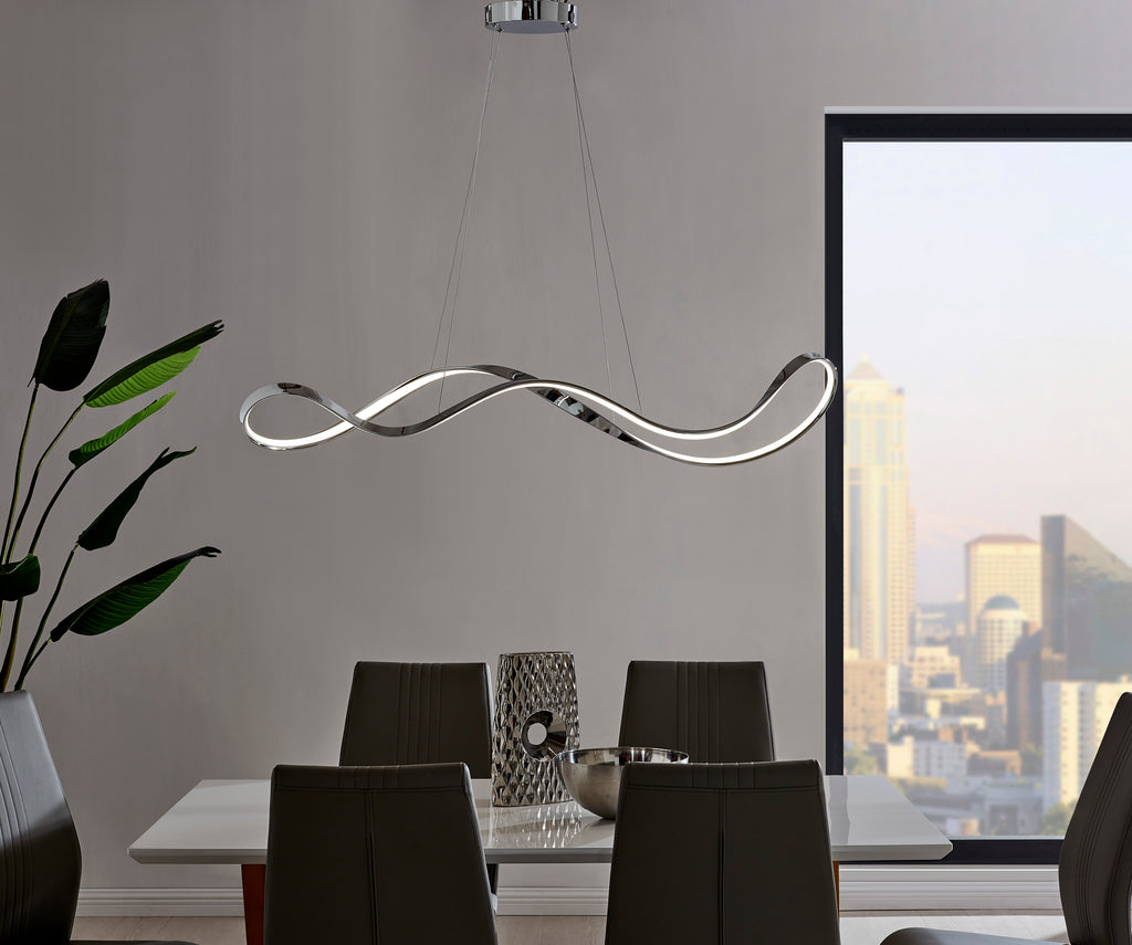 Xiamen LED Adjustable Chandelier // Chrome