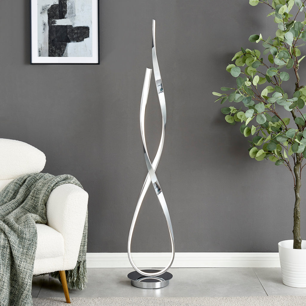 Chrome Vienna LED 55" Tall Floor Lamp // Dimmable