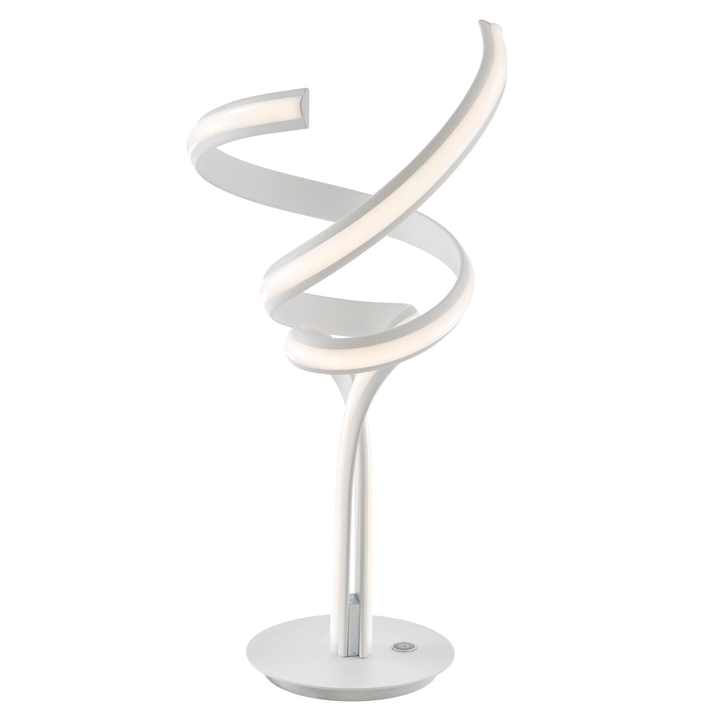 Munich White LED Table Lamp// Natural White LED Strip & Touch Dimmer