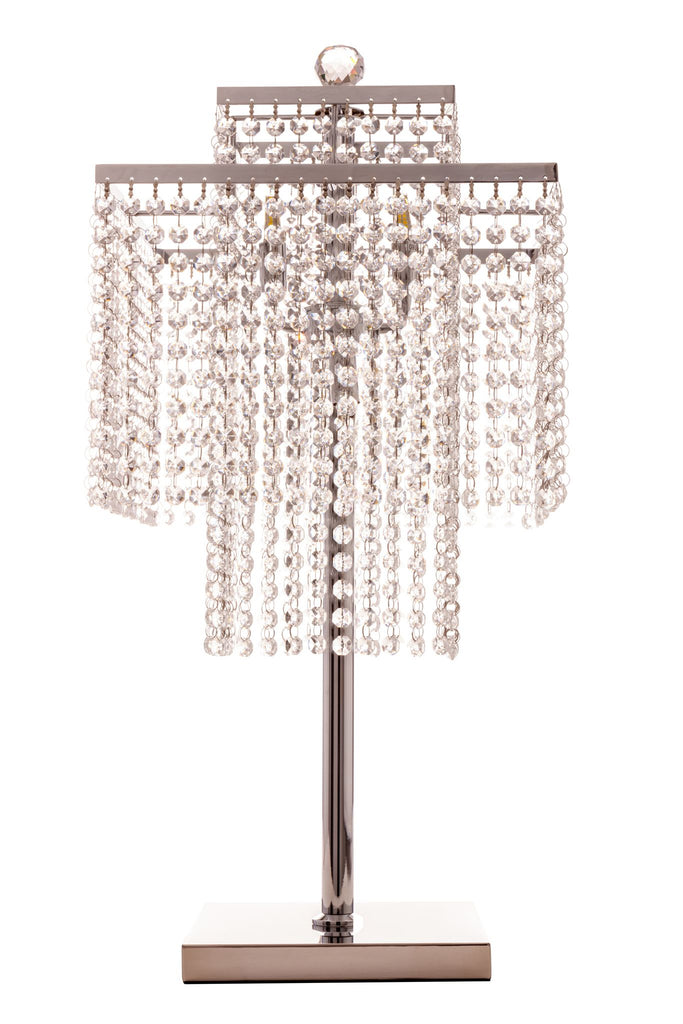 Table Lamp Square Crystal Double Crown