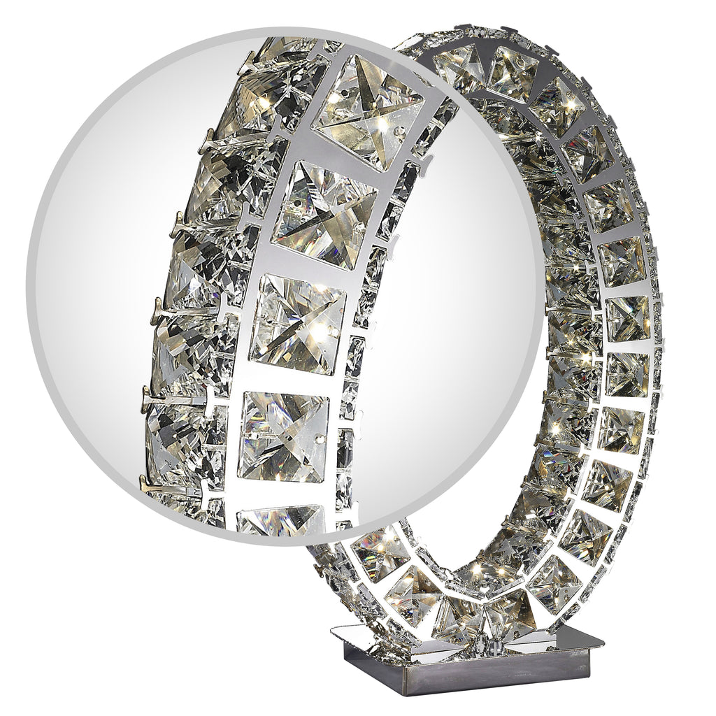 Oval Crystal Extravaganza 17.5" Table Lamp // Led Strip