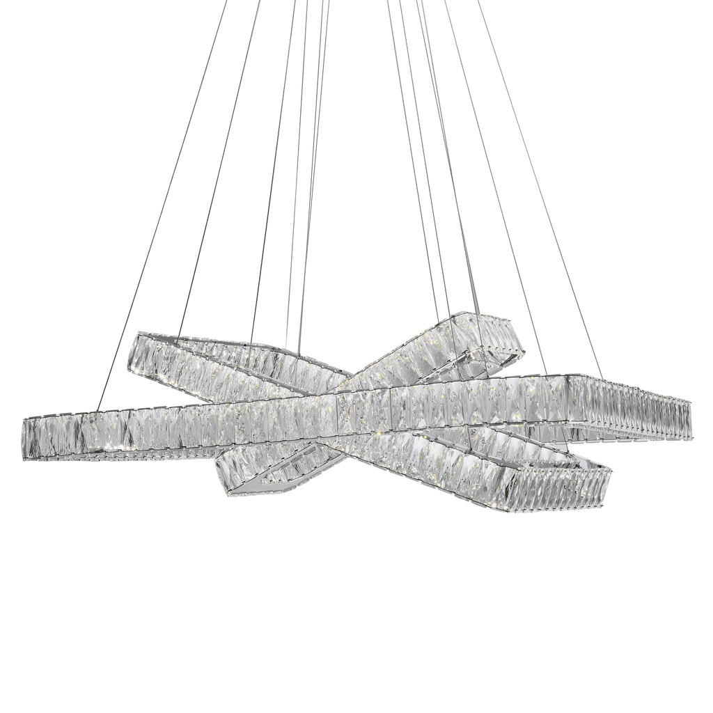 Crystal Elegance LED Chandelier // 3 Rectangles