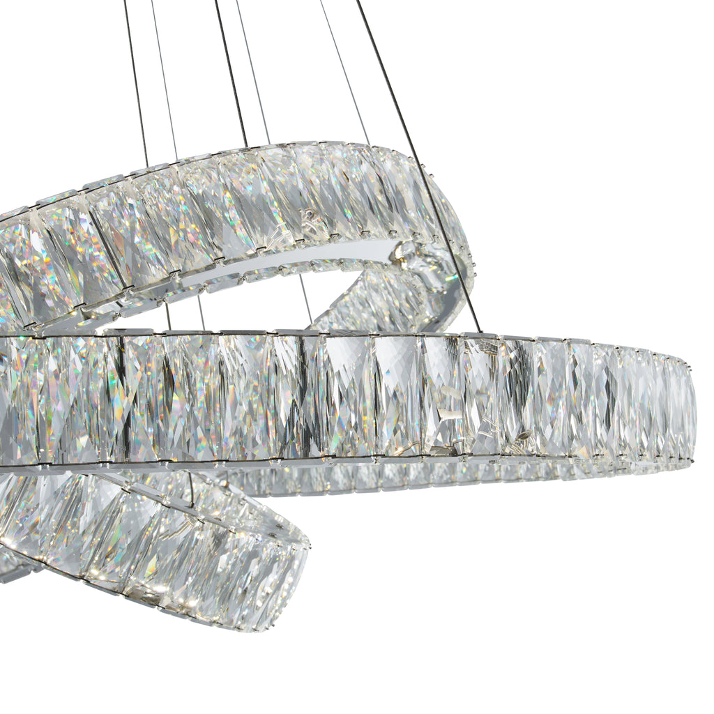 Crystal Elegance Three Ring Chandelier