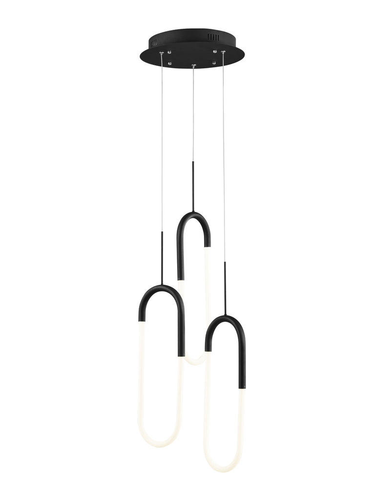 LED Three Clips Chandelier // Matte Black