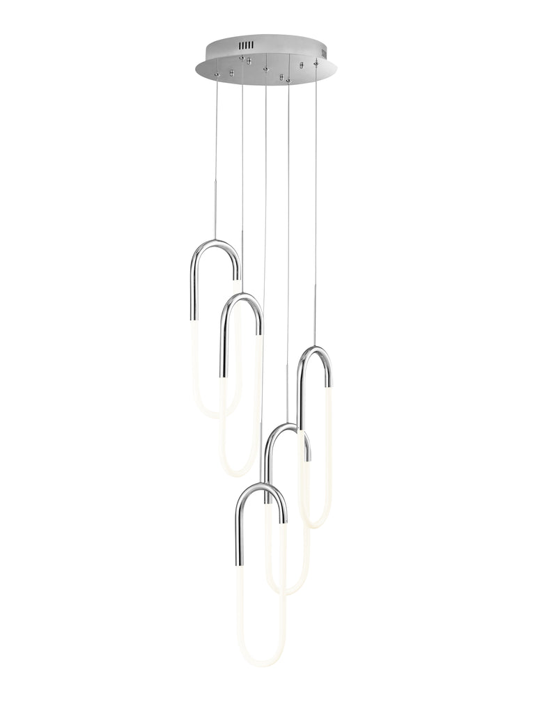 LED Five Clips Chandelier // Chrome