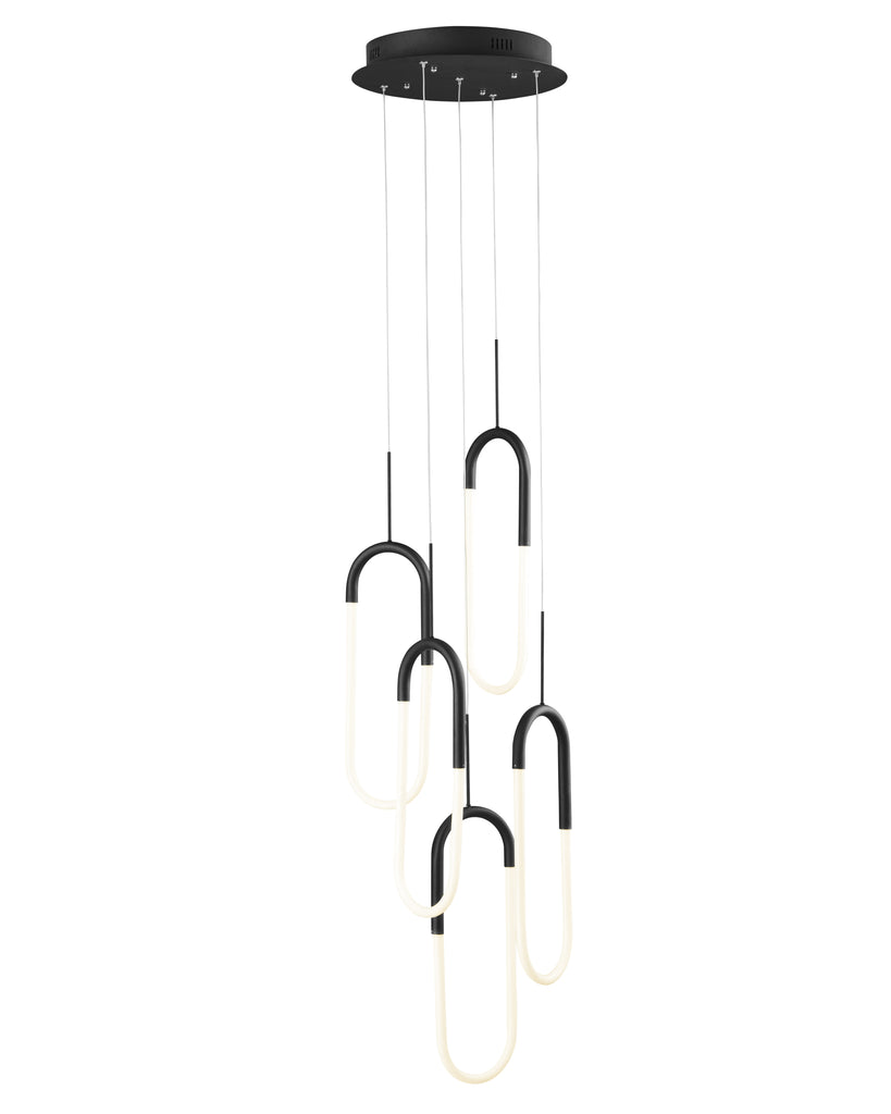 LED Five Clips Chandelier // Matte Black