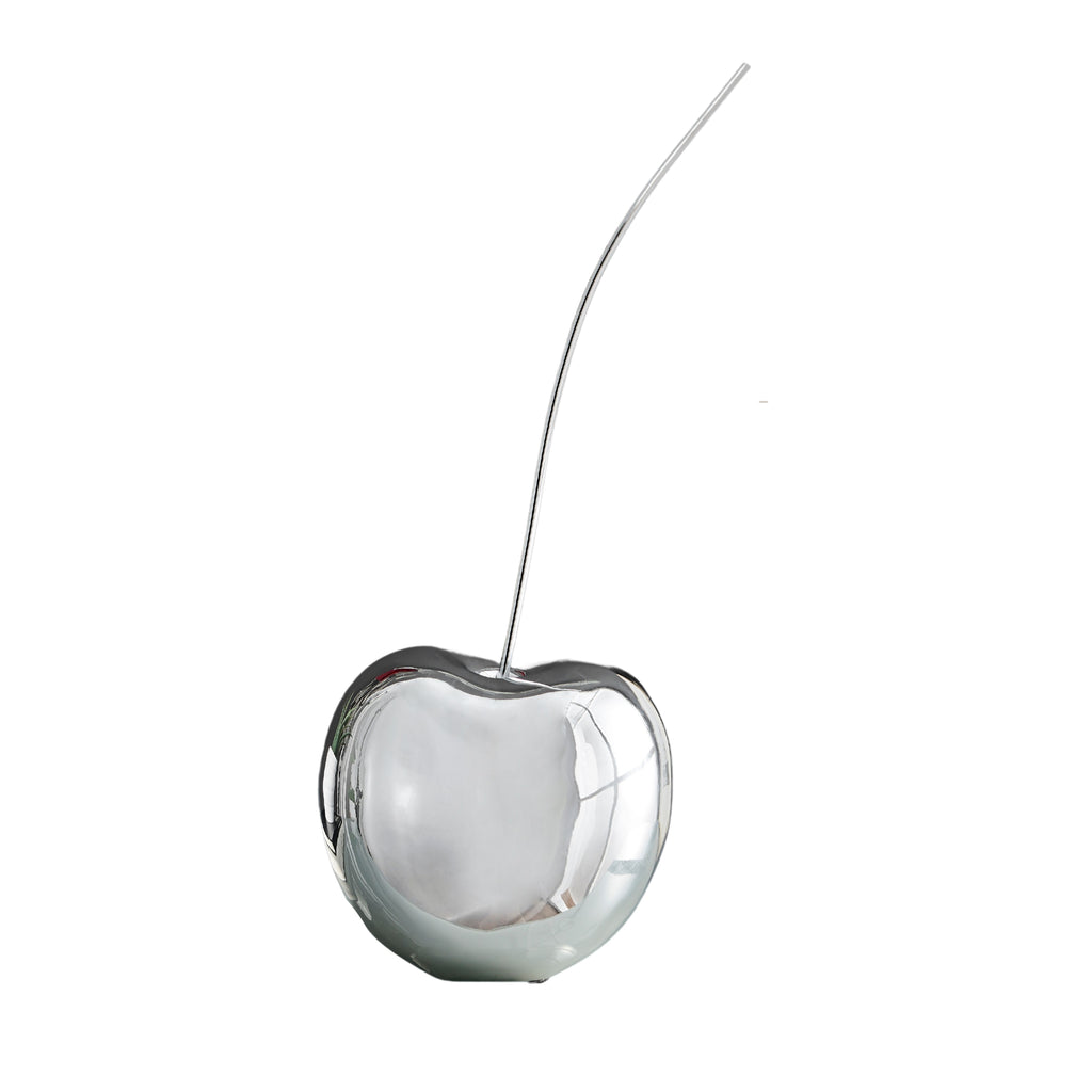 Medium Chrome Cherry Sculpture 22" Tall