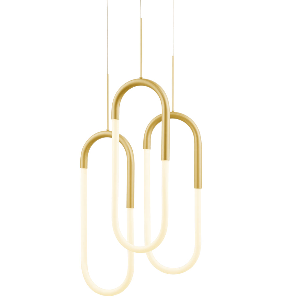 LED Three Clips Chandelier // Sandy Gold