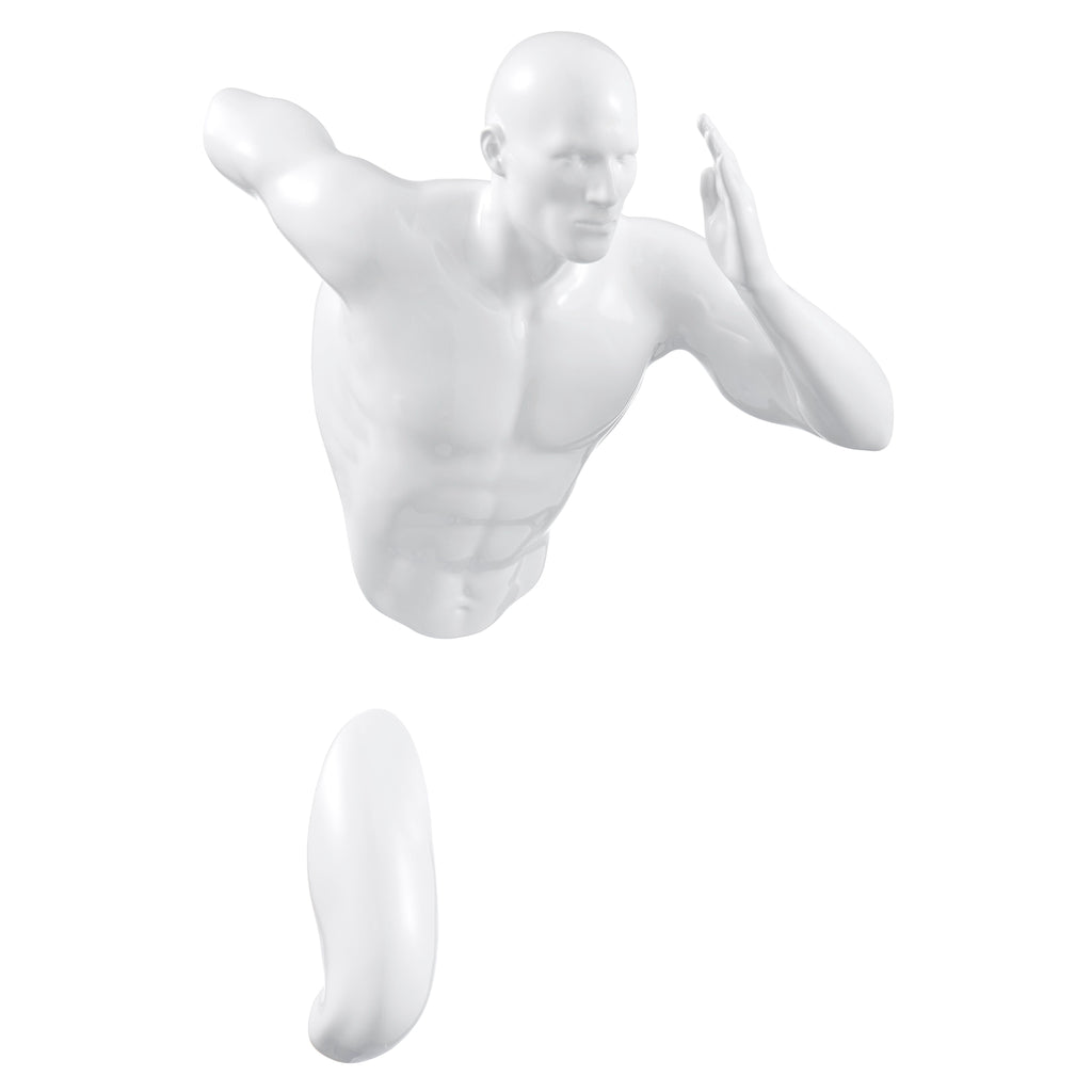 Glossy White Wall Runner 13" Sculpture