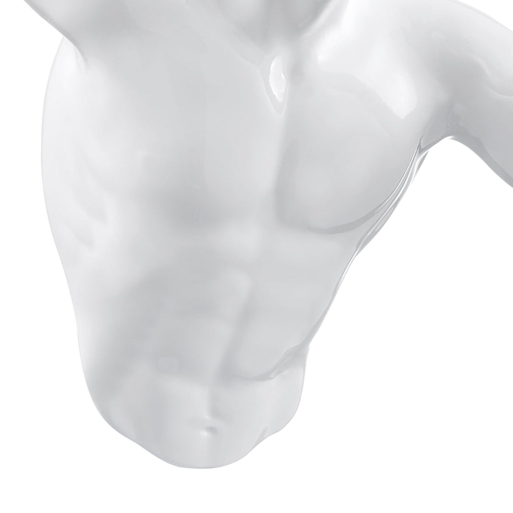 Glossy White Wall Runner 13" Sculpture