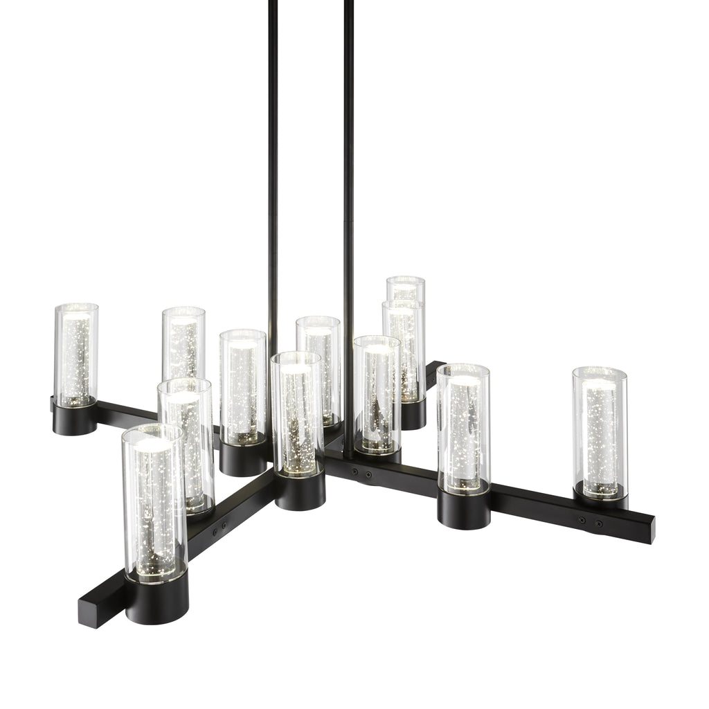 Victory 12 Light Chandelier // Matte Black