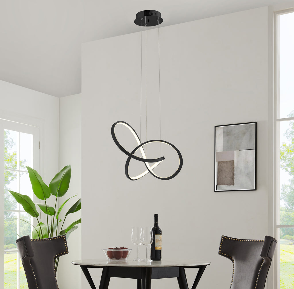 Knotted LED Dimmable Chandelier // Black