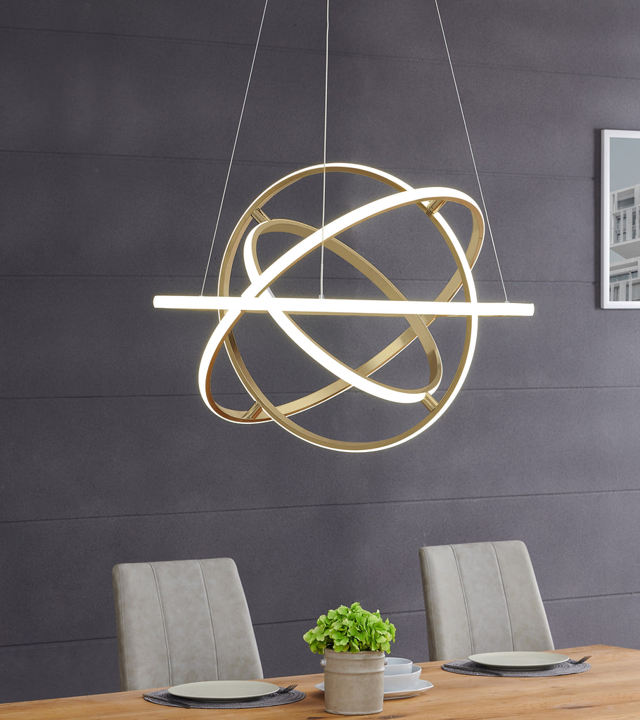 Oxford LED Adjustable Chandelier // Sandy Gold