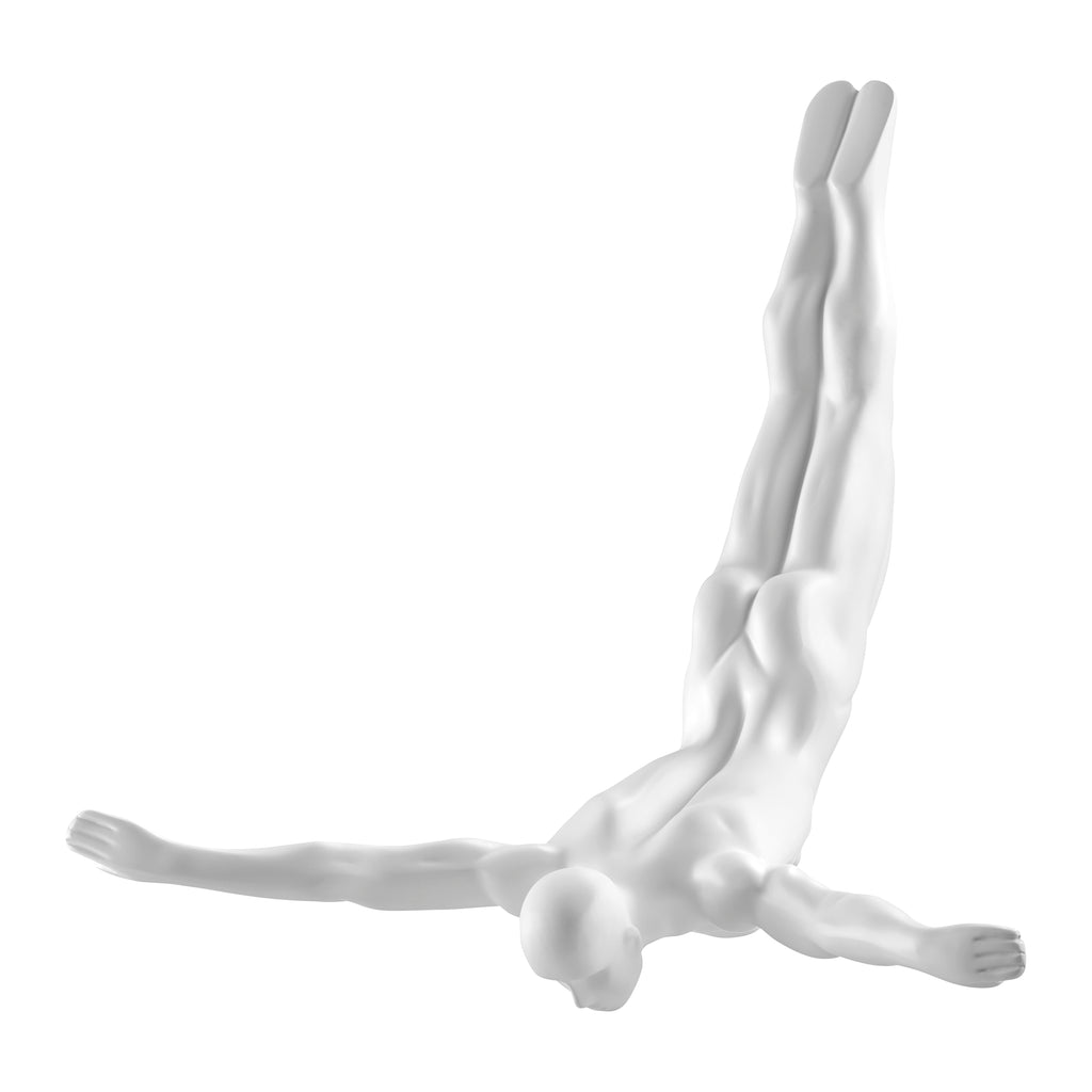 Diver Wall Art Decor Sculpture //11" Matte White