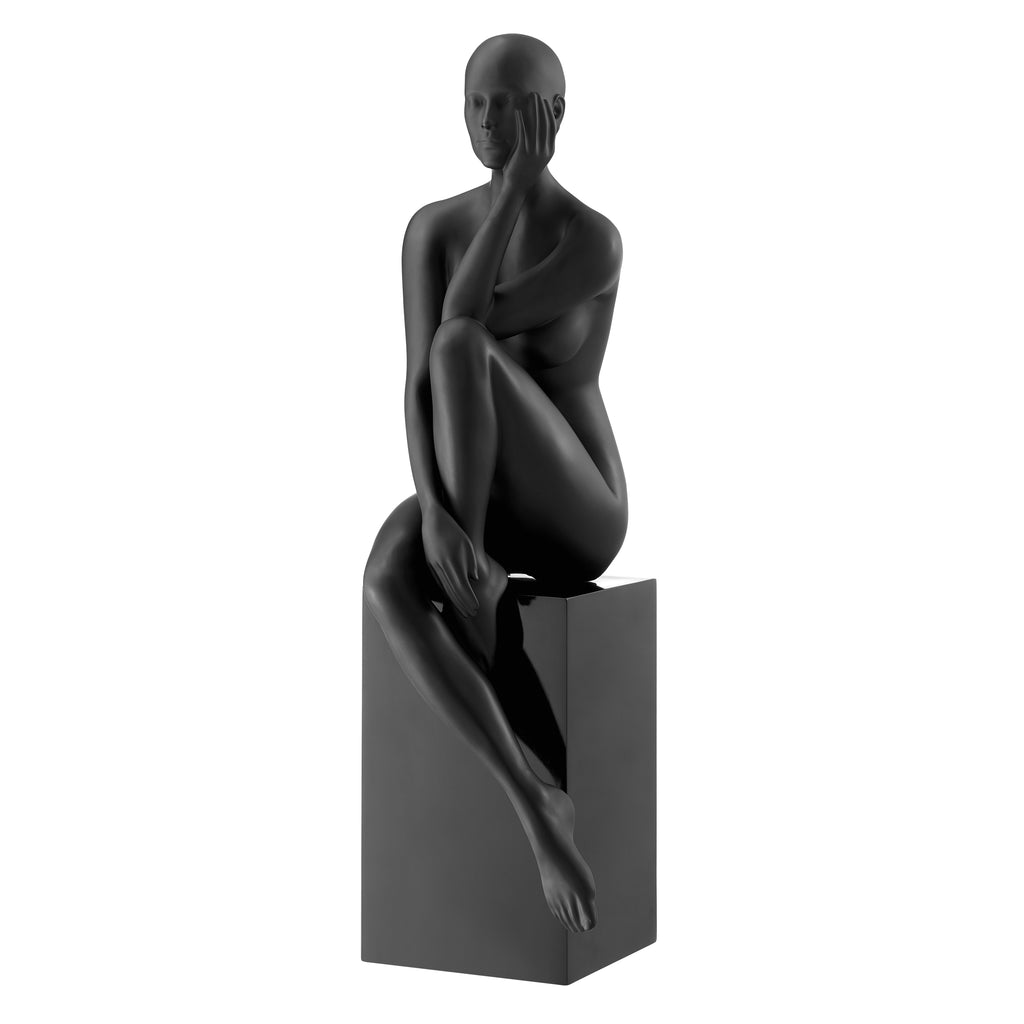 Antoinette Doll Sculpture with Base // Matte Black