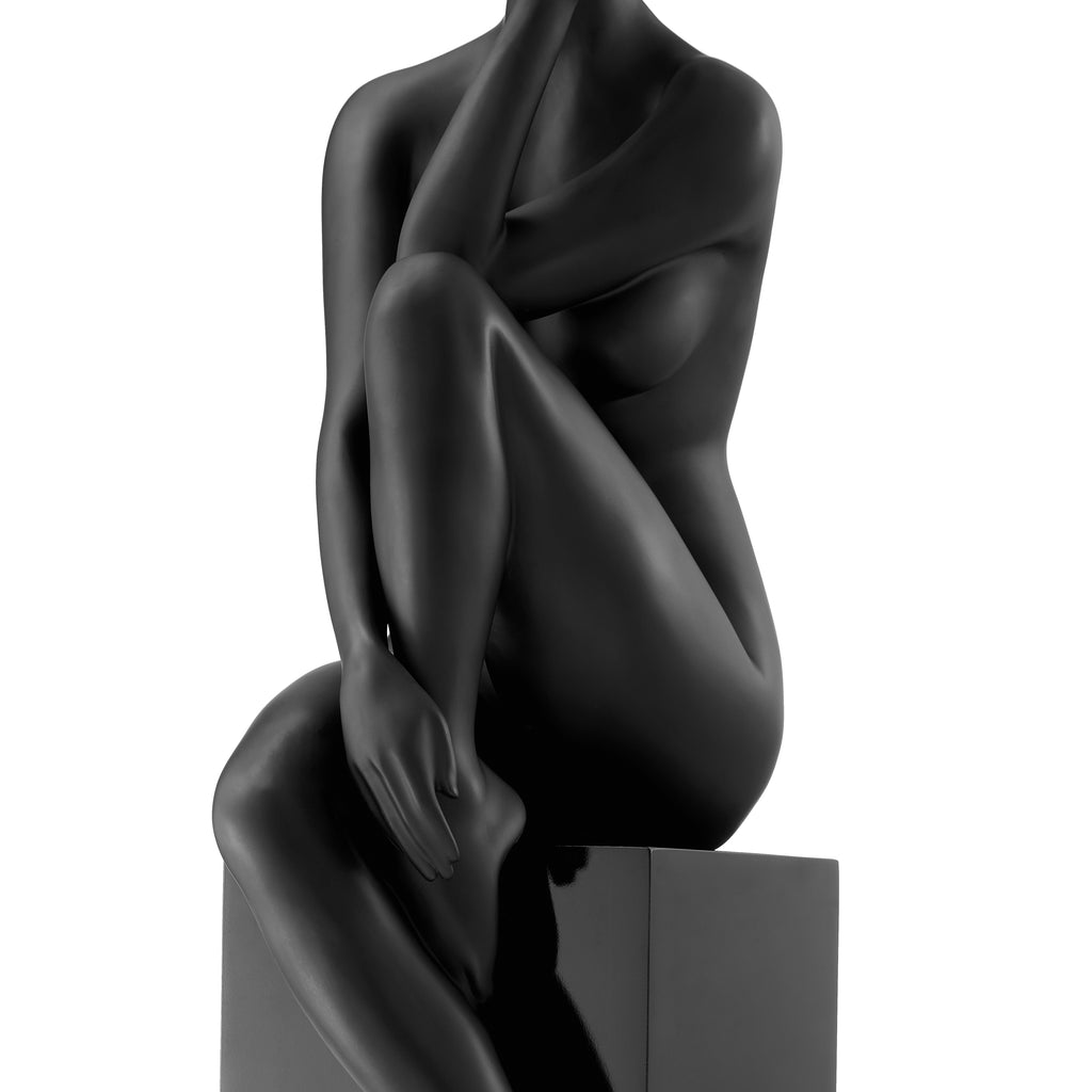 Antoinette Doll Sculpture with Base // Matte Black