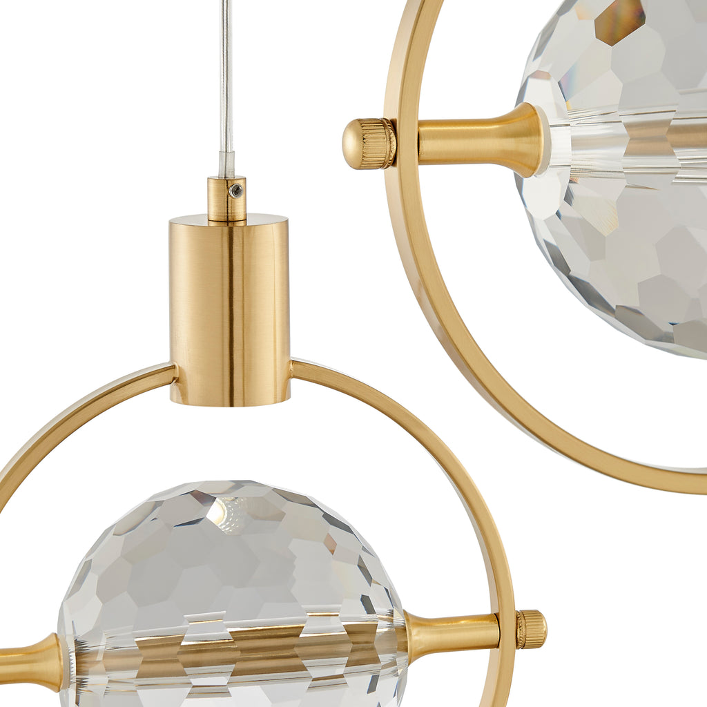 Hollywood Circle 3 Light Pendant // Gold