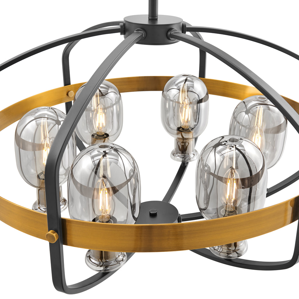 Opia Vintage Chandelier Gold & Black // 8 Light